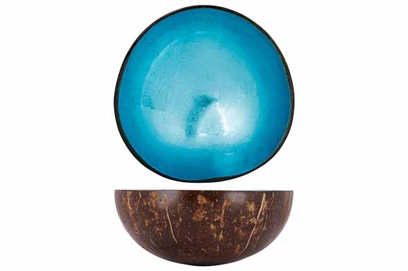 Bol Cocos Turquoise métallique 14cm